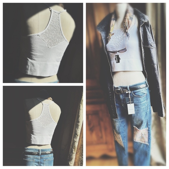 Lace Ribbed Tank - Picture 3 of 9